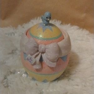 "Hatched With Love" Precious Moments Figurine By Enesco 2001 Egg Trinket Box